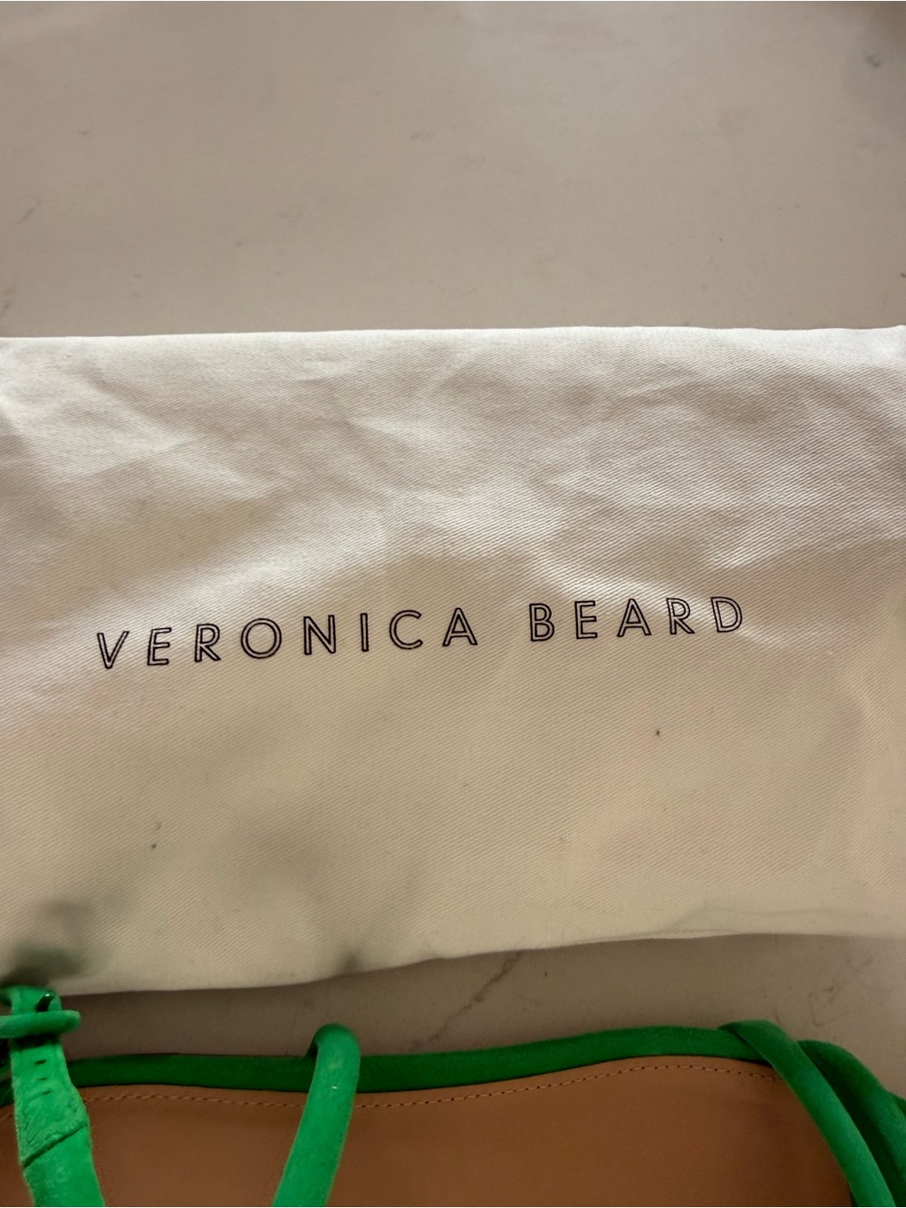 Veronica Beard Vibrant Green Suede Strappy Flat Sandals - Picture 2 of 5
